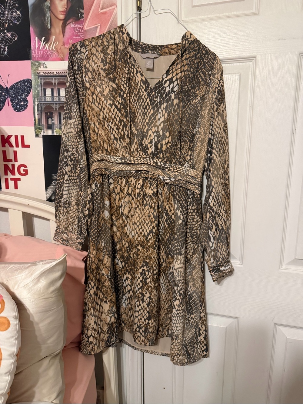 Snakeskin print dress